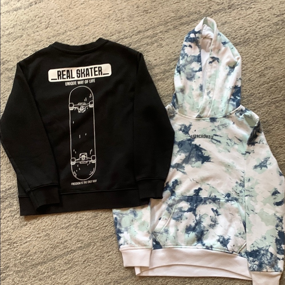 Real Skater Black Sweatshirt and Tie-Dye Hoodie Set